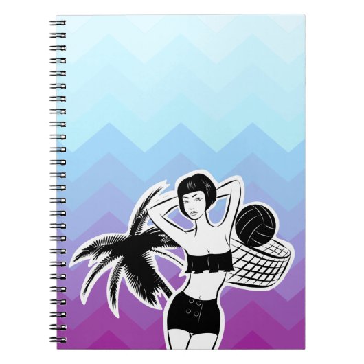 サンセットリゾートシェブロンプリント ノートブック (正面)