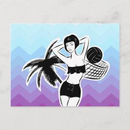 サンセットリゾートシェブロンプリント ポストカード