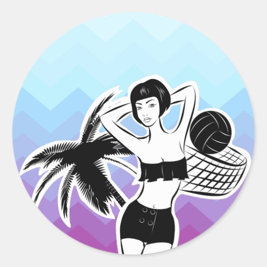 サンセットリゾートシェブロンプリント ラウンドシール (正面)