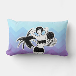 サンセットリゾートシェブロンプリント ランバークッション