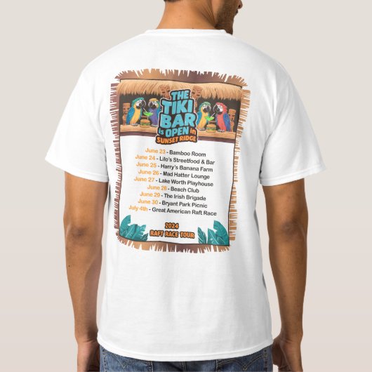 サンセットリッジのティキ Tシャツ (裏面)
