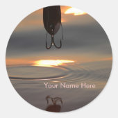 サンセットルアー蔵書票シール ラウンドシール (正面)