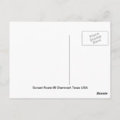 サンセットルート66シャムロックテキサス州USA ポストカード (裏面)