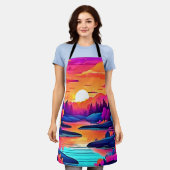 サンセットレイクファンタジーアート エプロン (着用した状態)