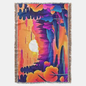 サンセットレイクファンタジーアート スローブランケット (正面縦)