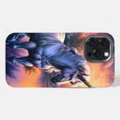 サンセットレイクリバーユニコーンセブン iPhoneケース (裏面横)