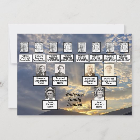 サンセットレイ3ジェネレーションファミリー懇親会招待状 招待状 (正面)