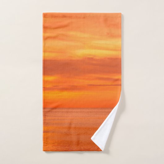 サンセットレッドエレガントオレンジイエロートレンディーテンプレート バスタオルセット (ハンドタオル)