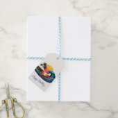 サンセットレトロサーフウェーブ –  ギフトタグ (より糸付き)