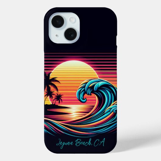 サンセットレトロサーフウェーブ Case-Mate iPhoneケース (裏面)