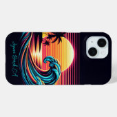 サンセットレトロサーフウェーブ Case-Mate iPhoneケース (裏面 (横))