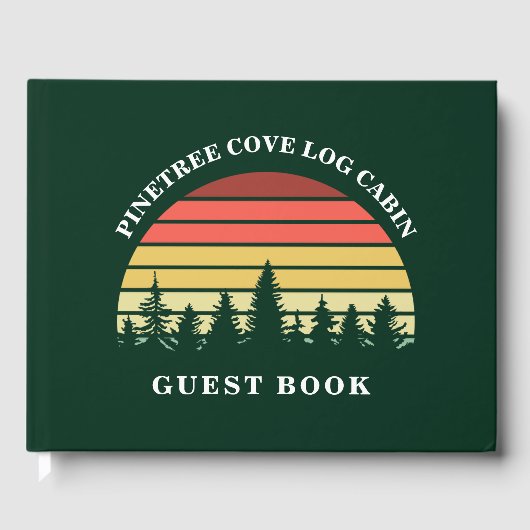 サンセットロパーソナライズされたグキャビンレイクハウス ゲストブック (正面)