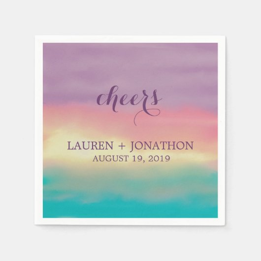 サンセットロマンス | 結婚s スタンダードカクテルナプキン (正面)