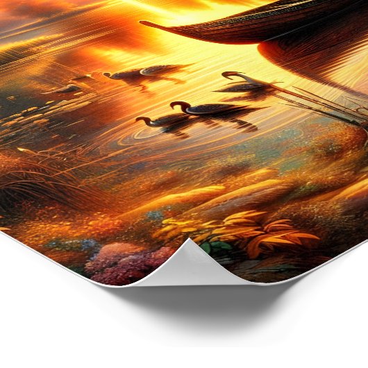 サンセットローボートデジタル ポスター (角)