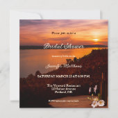 サンセットワイナリーまたはブドウ園ブライダルシャワー 招待状 (正面)