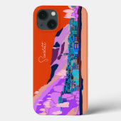 サンセットヴァレンナコモイタリアイラストレーショントラベル Case-Mate iPhoneケース (裏面)