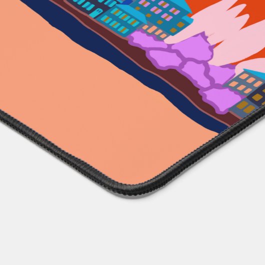 サンセットヴァレンナレイクコモイタリアイラストレーション旅行 デスクマット (コーナー)