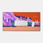 サンセットヴァレンナレイクコモイタリアイラストレーション旅行 デスクマット (キーボード&マウス)