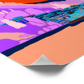 サンセットヴァレンナレイクコモイタリアイラストレーション ポスター (角)