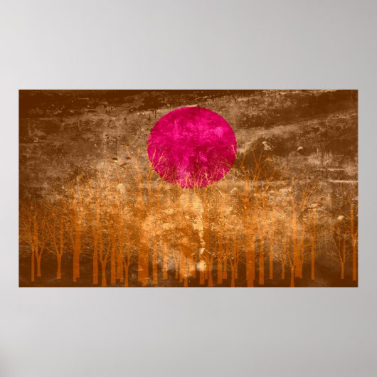 サンセットヴィンテージ絵画抽象芸術の3 ポスター (正面)