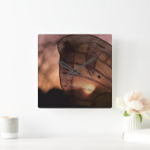 サンセット付き蝶by Shirley Taylor スクエア壁時計 (ホーム)