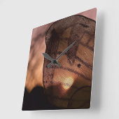 サンセット付き蝶by Shirley Taylor スクエア壁時計 (傾斜)