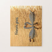 サンセット写真で白鳥のカップルを「永遠にあなたの」 ジグソーパズル (縦)