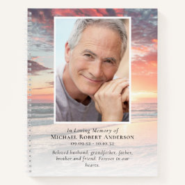 サンセット写真葬儀予算ゲストブック ノートブック