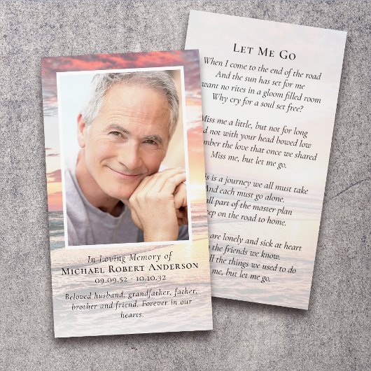 サンセット写真葬儀記念カード