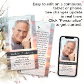 サンセット写真葬儀記念祈りの言葉カード