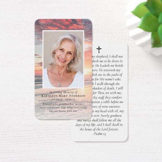 サンセット写真記念祈りの言葉カード (デスク)