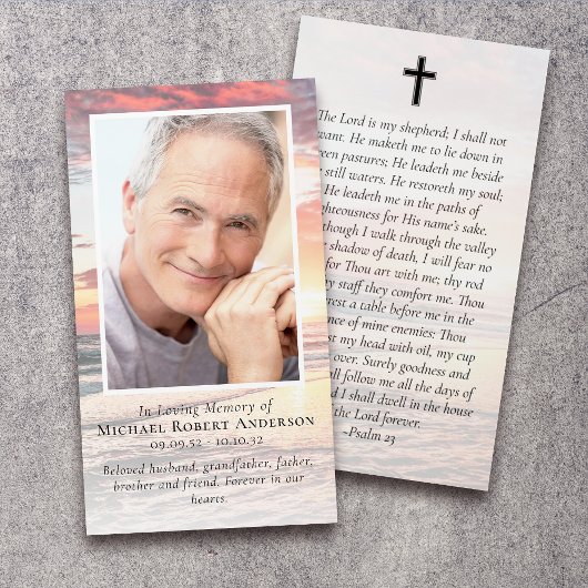 サンセット写真記念祈りの言葉カード