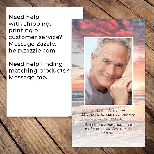 サンセット写真記念祈りの言葉カード