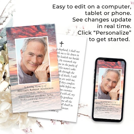 サンセット写真記念祈りの言葉カード