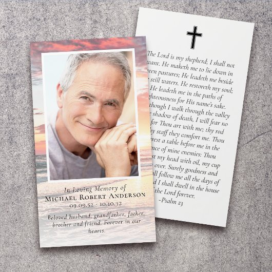 サンセット写真記念祈りの言葉カード