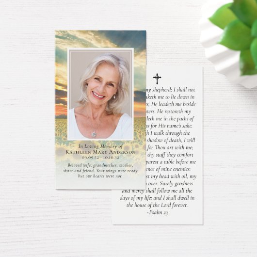 サンセット写真記念祈りの言葉カード (デスク)