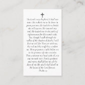 サンセット写真記念祈りの言葉カード コーリングカード (裏面)