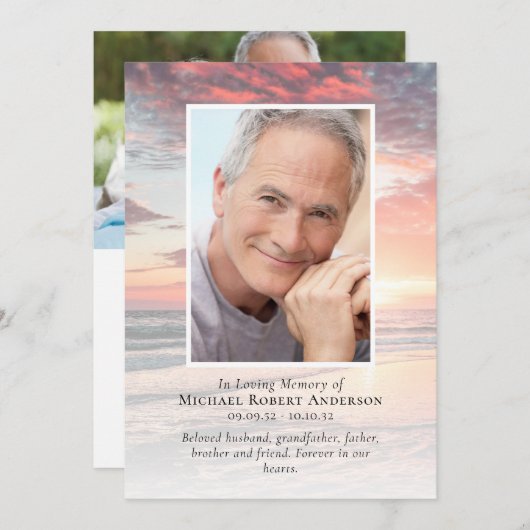 サンセット写真追悼会 案内状 (正面/裏面)