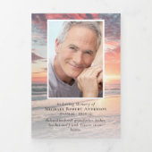 サンセット写真6ページのメモリアル・オーダー 三つ折り招待状 (カバー)