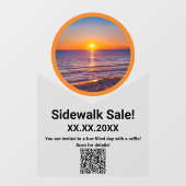 サンセット写真・夏イベントラッフルQRコード ウィンドウサイン (シート)