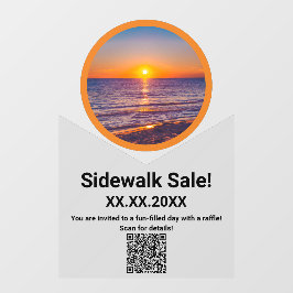 サンセット写真・夏イベントラッフルQRコード ウィンドウサイン