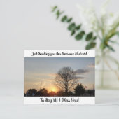 サンセット写真「I 恋しく思 YOU」ことわざハイポストカード ポストカード (スタンド正面)