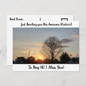 サンセット写真「I 恋しく思 YOU」ことわざハイポストカード ポストカード (正面/裏面)