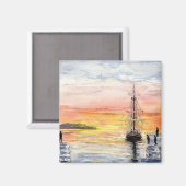 'サンセット到着'マグネット マグネット (正面/裏面)