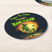 サンセット反射ハイライトエイリアン謎 ラウンドペーパーコースター (アングル)