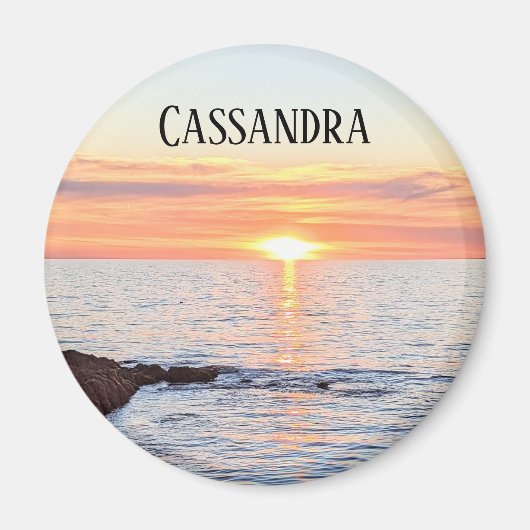 サンセット名タグの写真 マグネット (正面)