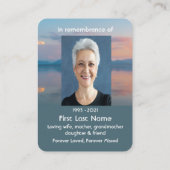 サンセット夕べスカイデュスクメモリアルポケットキープサケ 名刺 (裏面)