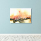 サンセット大気オレンジブラウン抽象芸術景観 キャンバスプリント (インサイチュ (ウッドフロア))