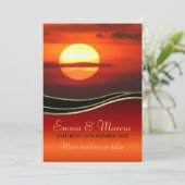 サンセット太陽の婚約/結婚式招待状 招待状 (スタンド正面)