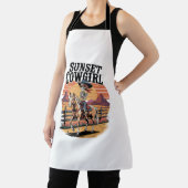 サンセット女性のカーボーイスケルトンライディングホース エプロン (インサイチュ)